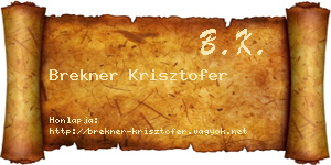 Brekner Krisztofer névjegykártya
